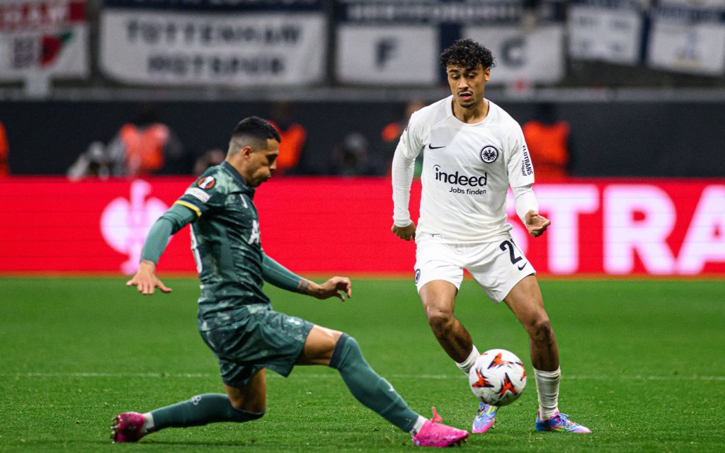 Can Uzun pictured during the UEFA Europa League football match against Tottenham Hotspur F.C. at Deutsche Bank Park