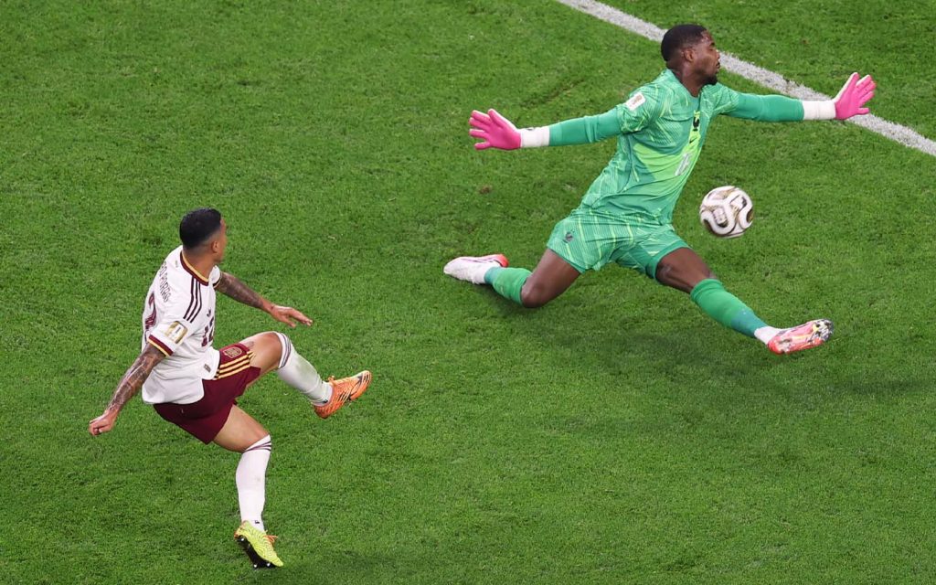 Pedro Porro's finish beats goalkeeper Mike Maignan for Spain's second goal in their World Cup semifinal win over France