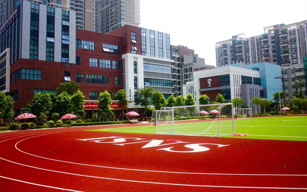 The International School of Nanshan Shenzhen (ISNS) runs the full IB continuum from its campus in Nanshan district, pictured here across its athletics track