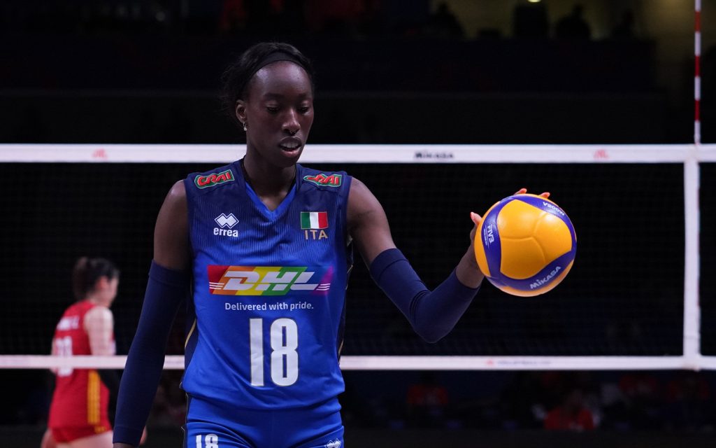 Italy's Paola Egonu, whose side is chasing an unprecedented third straight VNL title